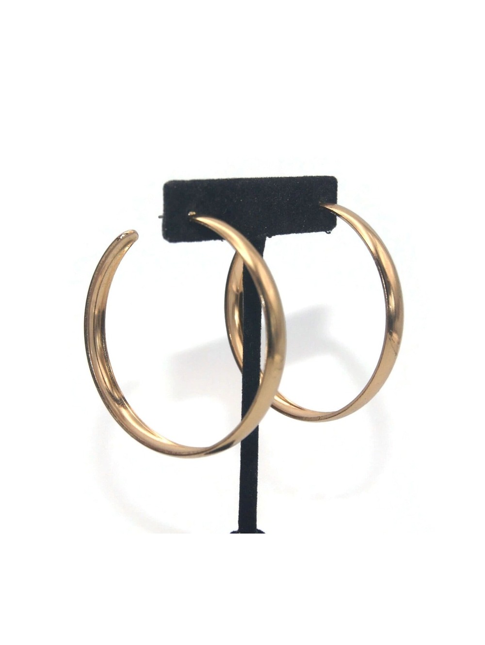 Vintage Gold Tone Hoop Earrings with Post Backs for Pierced Ears.